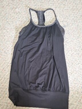 Black Athletic Tank with Heathered Racerback